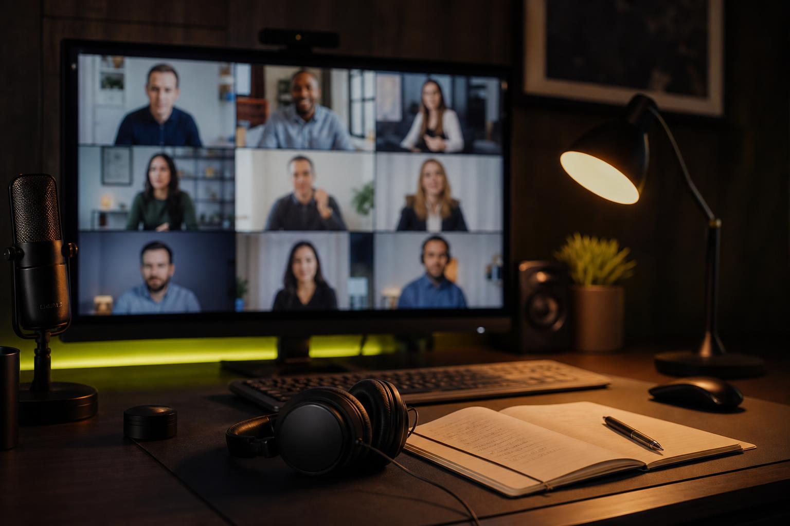 Setup profesional de videoconferencia para webinar online